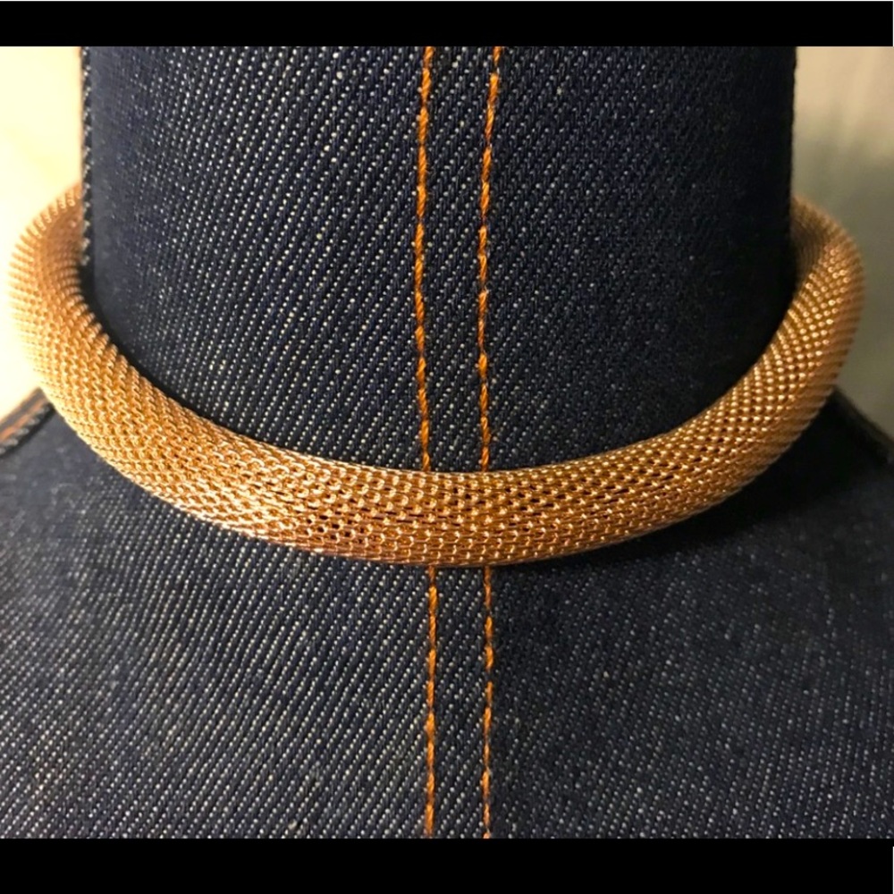 🌟 Rose gold mesh choker necklace